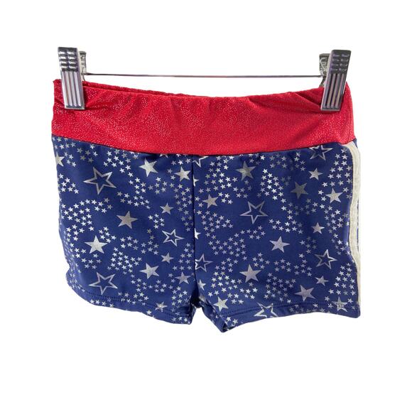 Freestyle by Danskin Girls' Blue & Red Star Print Shorts Youth Size Medium 7/8 - Picture 1 of 5